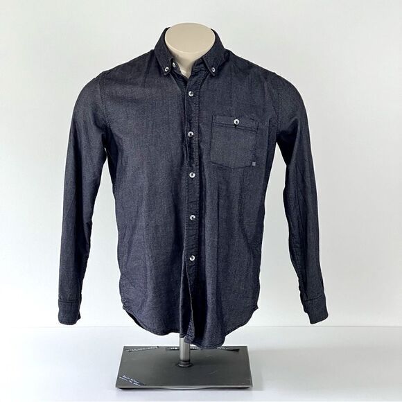 Free Fly Men's Sullivan's Bamboo Button Down Shirt Chambray Charcoal S - Picture 4 of 12